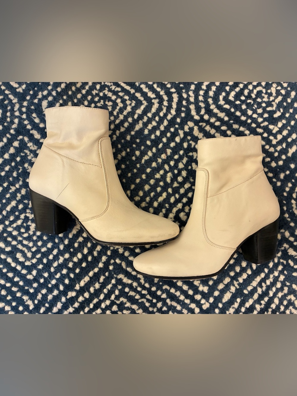White Leather Ankle Boots